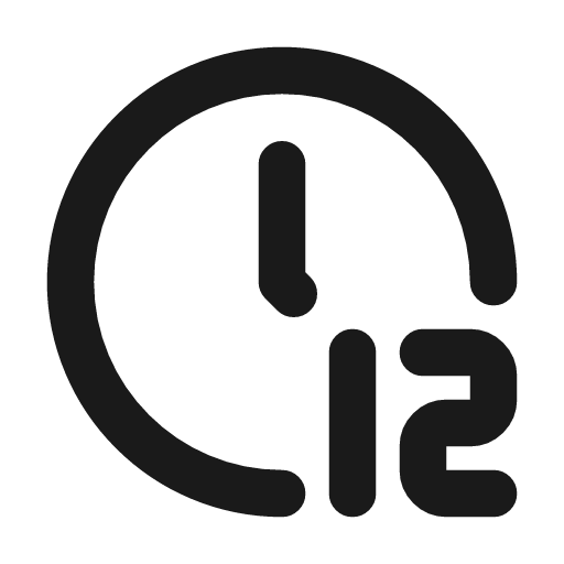 Clock 12 icon, line style, from Tabler Icons