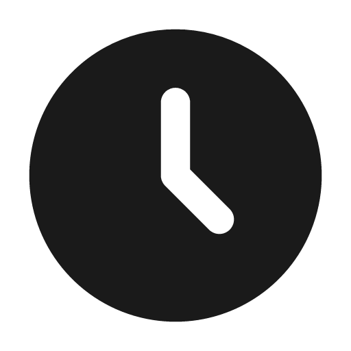 Clock filled icon, filled style, from Tabler Icons