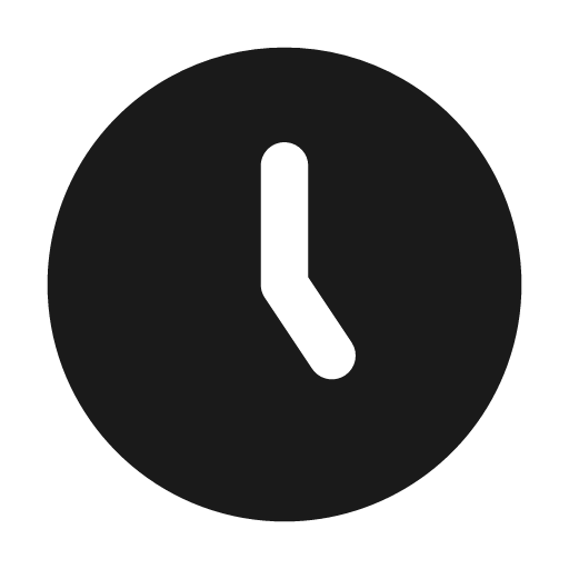 Clock hour 5 filled icon, filled style, from Tabler Icons