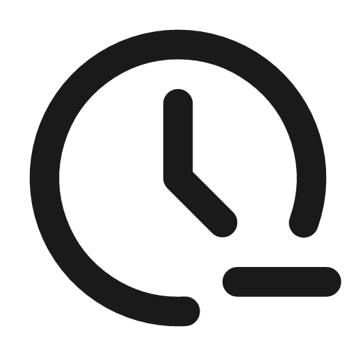 Clock minus icon, line style, from Tabler Icons
