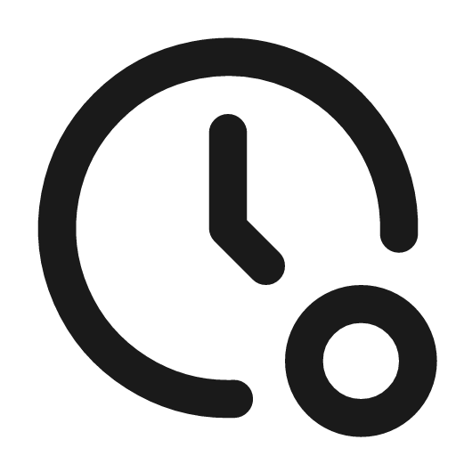 Clock record icon, line style, from Tabler Icons