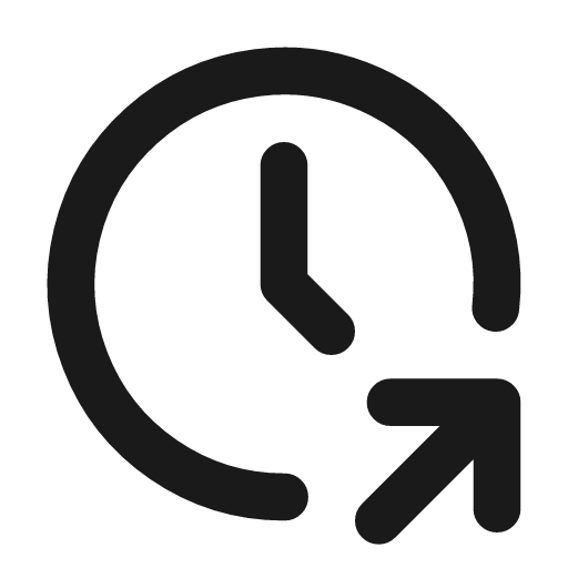 Clock share icon, line style, from Tabler Icons