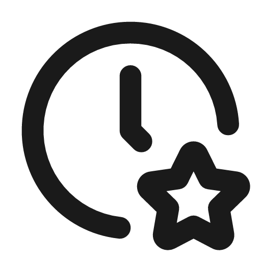Clock star icon, line style, from Tabler Icons