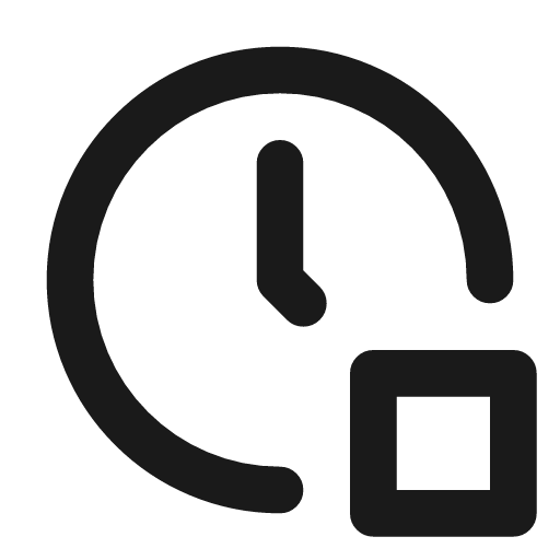 Clock stop icon, line style, from Tabler Icons