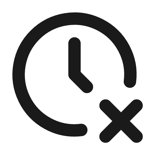 Clock x icon, line style, from Tabler Icons