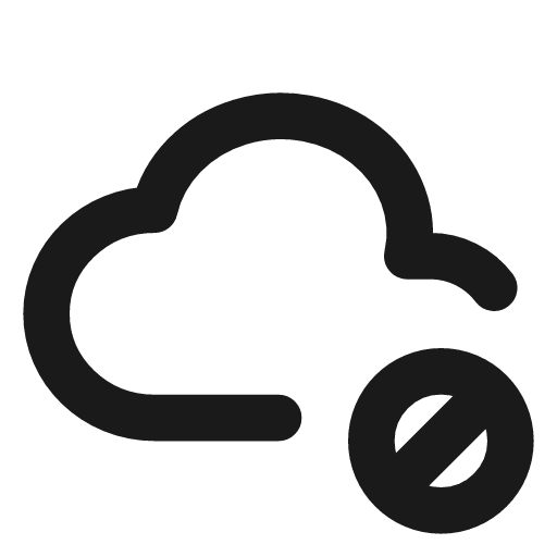 Cloud cancel icon, line style, from Tabler Icons
