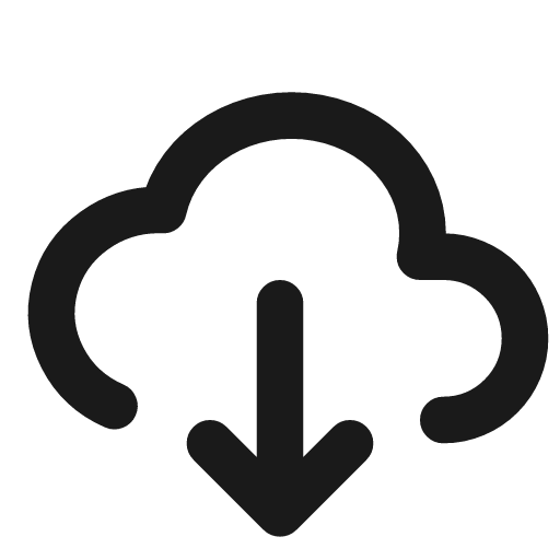 Cloud download icon, line style, from Tabler Icons