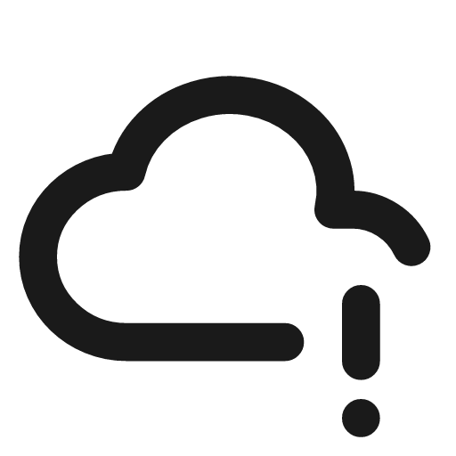 Cloud exclamation icon, line style, from Tabler Icons
