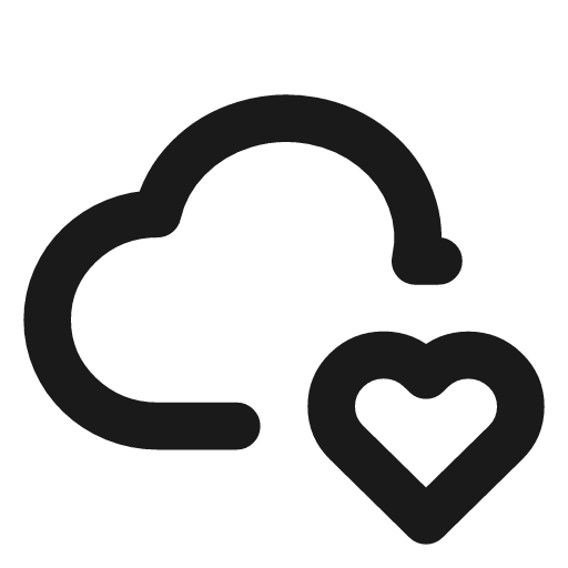 Cloud heart icon, line style, from Tabler Icons