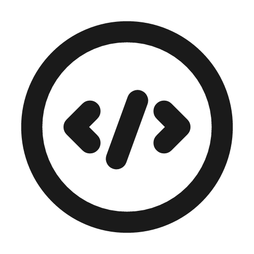 Code circle 2 icon, line style, from Tabler Icons