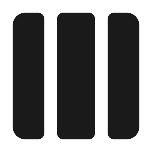 Columns 3 filled icon, filled style, from Tabler Icons