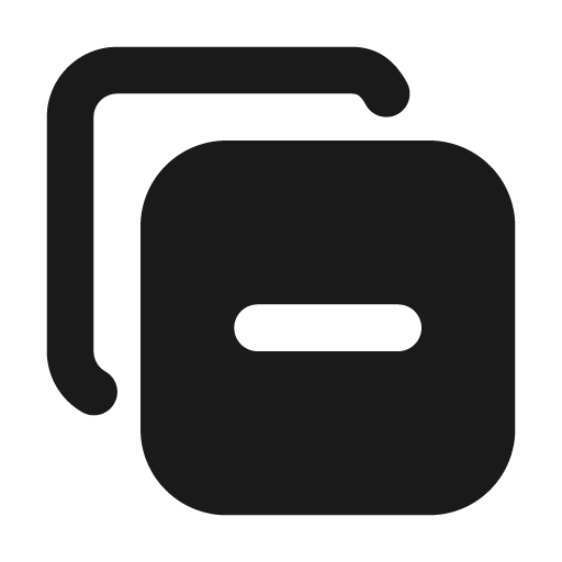 Copy minus filled icon, filled style, from Tabler Icons