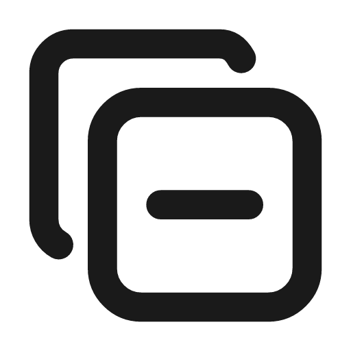 Copy minus icon, line style, from Tabler Icons