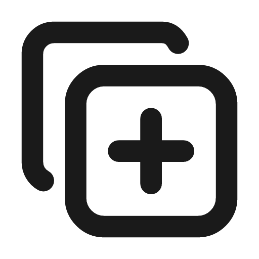 Copy plus icon, line style, from Tabler Icons