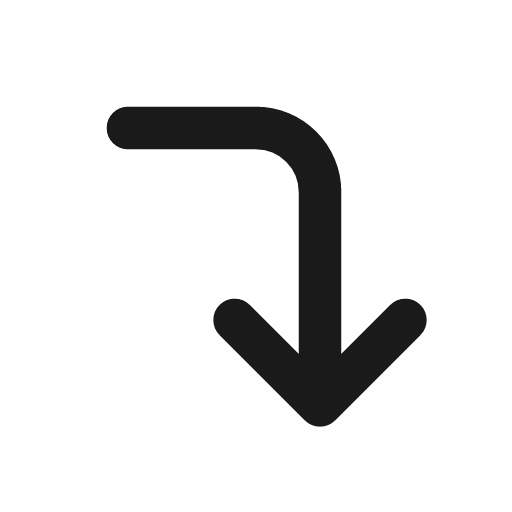 Corner right down icon, line style, from Tabler Icons