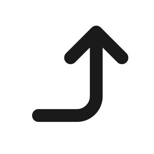 Corner right up icon, line style, from Tabler Icons