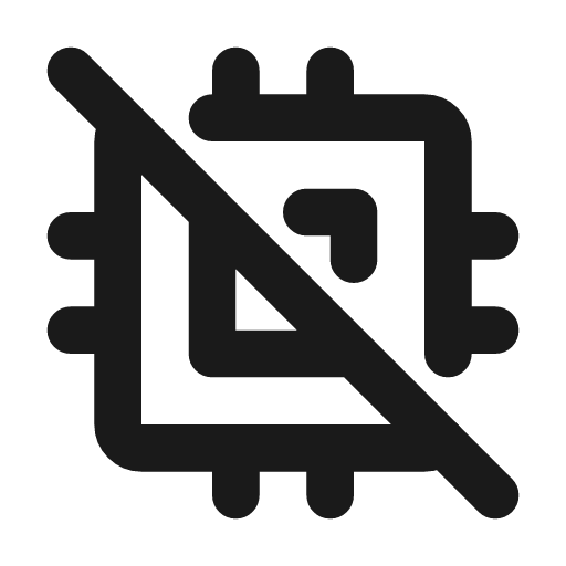 Cpu off icon, line style, from Tabler Icons