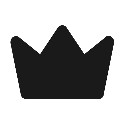 Crown filled icon, filled style, from Tabler Icons