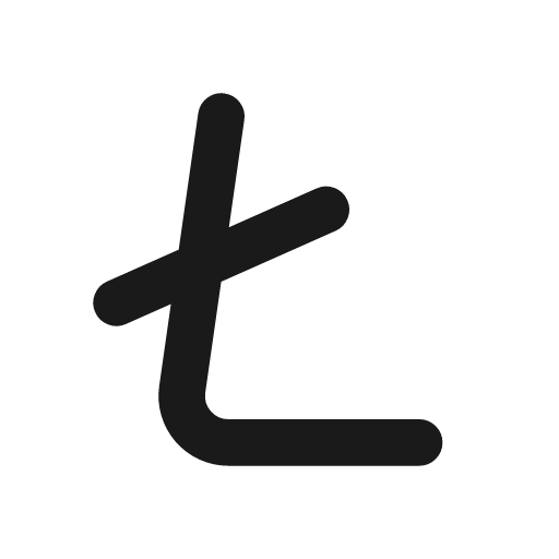 Currency litecoin icon, line style, from Tabler Icons