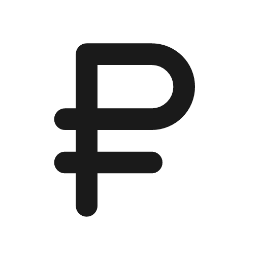Currency ruble icon, line style, from Tabler Icons