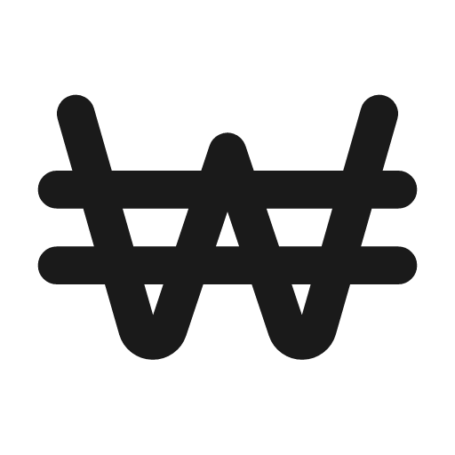Currency won icon, line style, from Tabler Icons