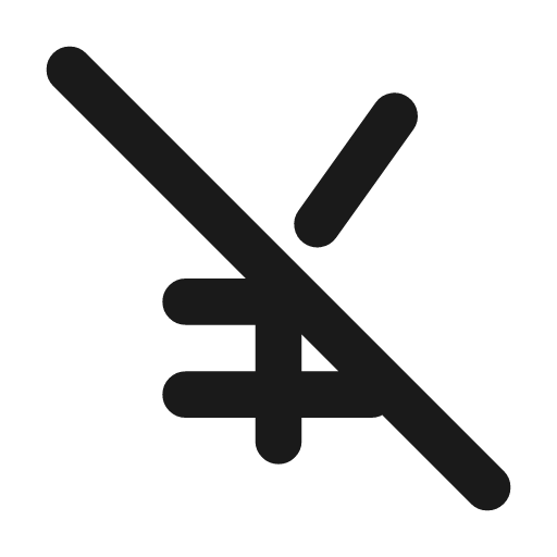 Currency yen off icon, line style, from Tabler Icons