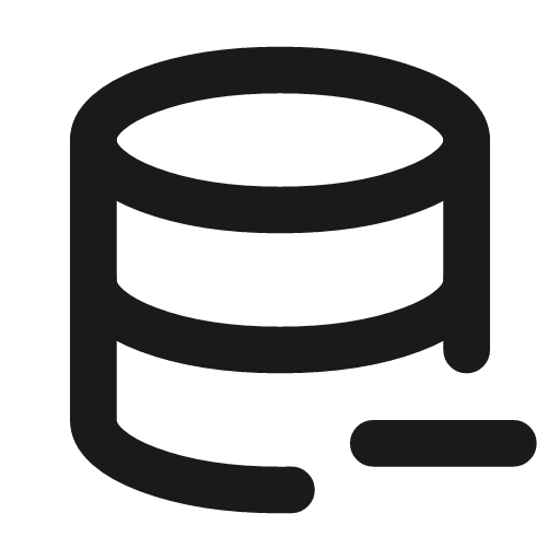 Database minus icon, line style, from Tabler Icons