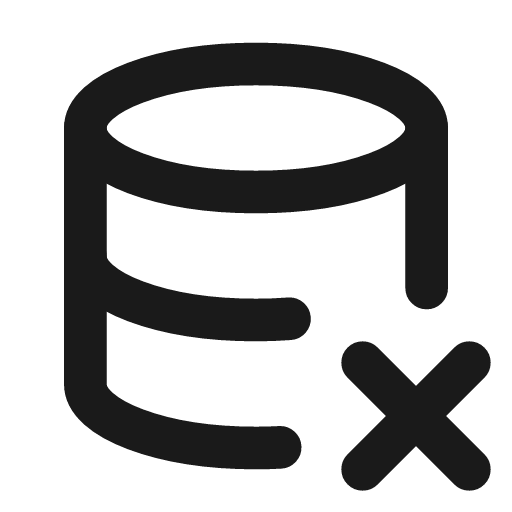 Database x icon, line style, from Tabler Icons