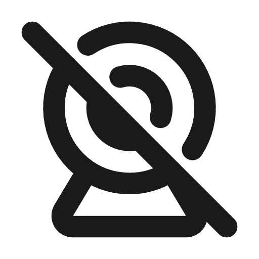 Device computer camera off icon, line style, from Tabler Icons