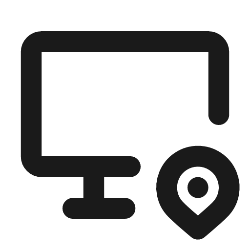 Device desktop pin icon, line style, from Tabler Icons