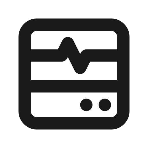 Device heart monitor icon, line style, from Tabler Icons