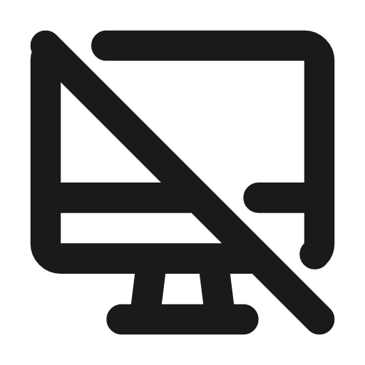 Device imac off icon, line style, from Tabler Icons