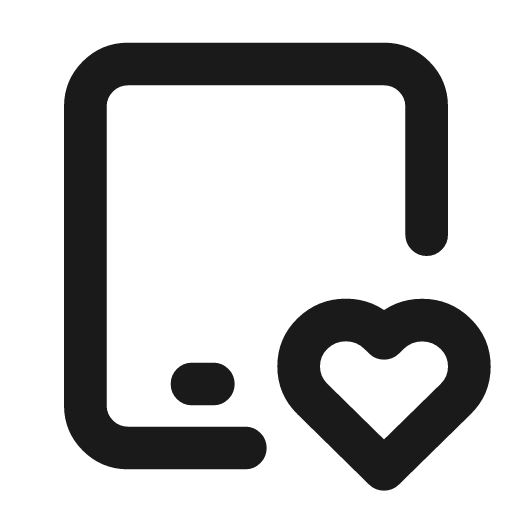 Device ipad heart icon, line style, from Tabler Icons