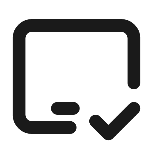 Device ipad horizontal check icon, line style, from Tabler Icons