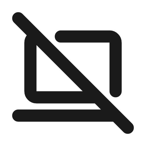 Device laptop off icon, line style, from Tabler Icons
