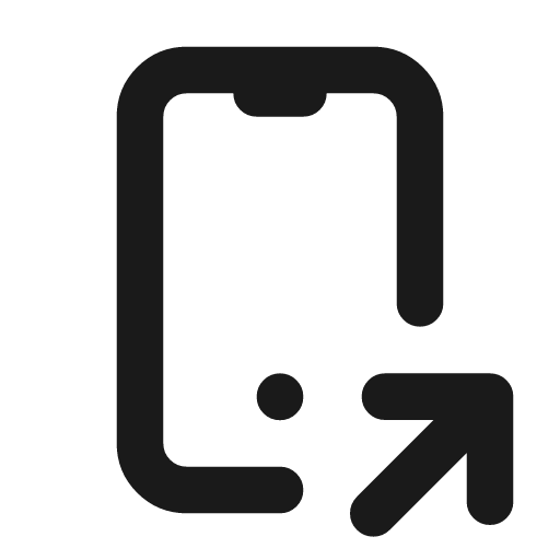 Device mobile share icon, line style, from Tabler Icons