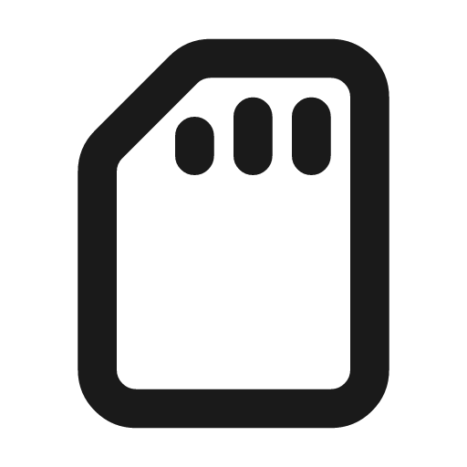 Device sd card icon, line style, from Tabler Icons