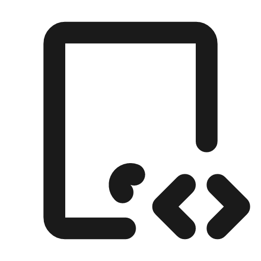Device tablet code icon, line style, from Tabler Icons