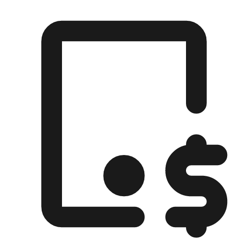 Device tablet dollar icon, line style, from Tabler Icons