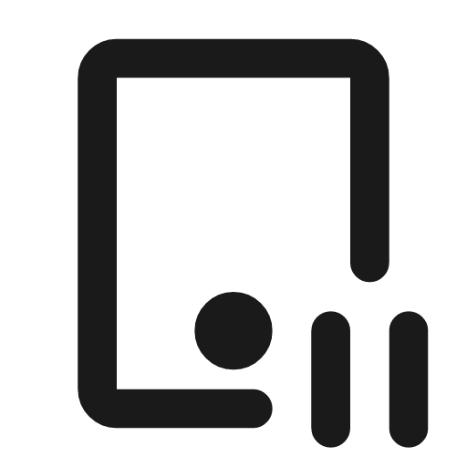 Device tablet pause icon, line style, from Tabler Icons