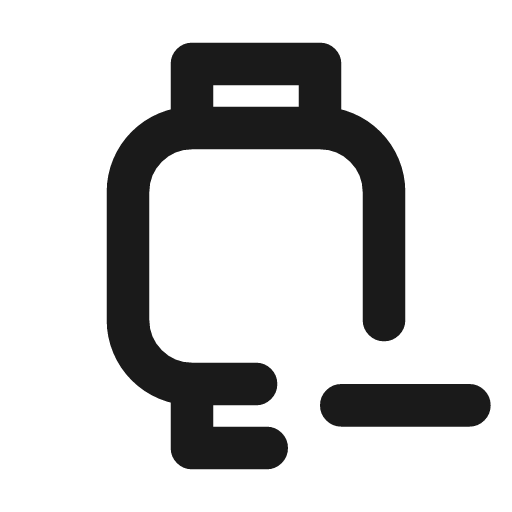 Device watch minus icon, line style, from Tabler Icons