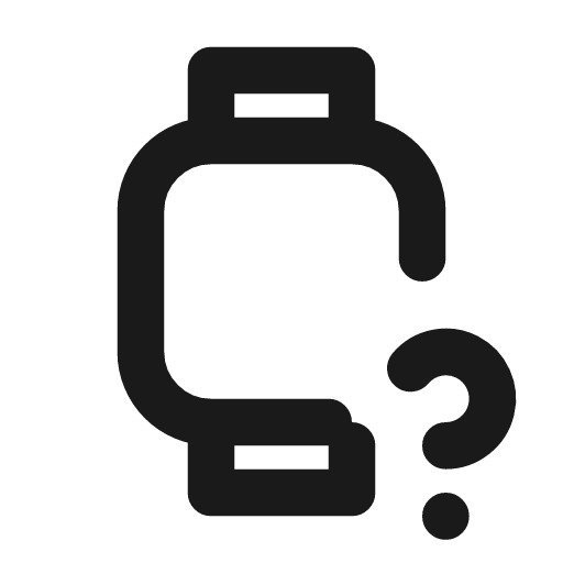 Device watch question icon, line style, from Tabler Icons
