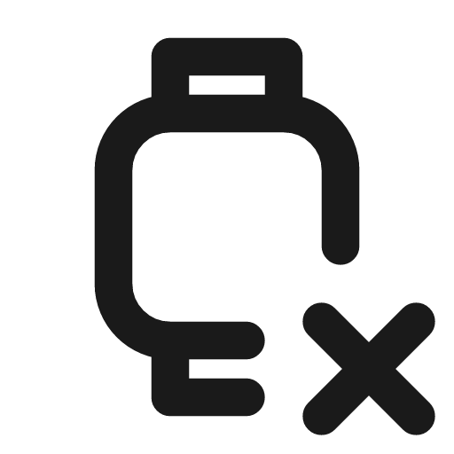 Device watch x icon, line style, from Tabler Icons