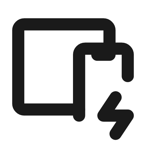 Devices bolt icon, line style, from Tabler Icons