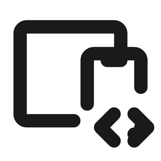 Devices code icon, line style, from Tabler Icons