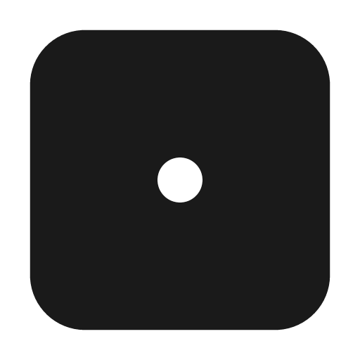 Dice 1 filled icon, filled style, from Tabler Icons