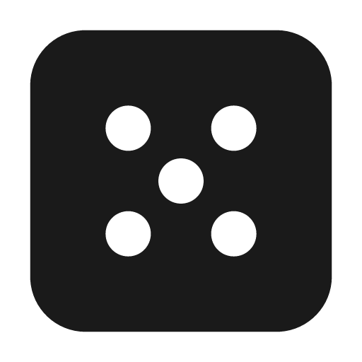 Dice 5 filled icon, filled style, from Tabler Icons