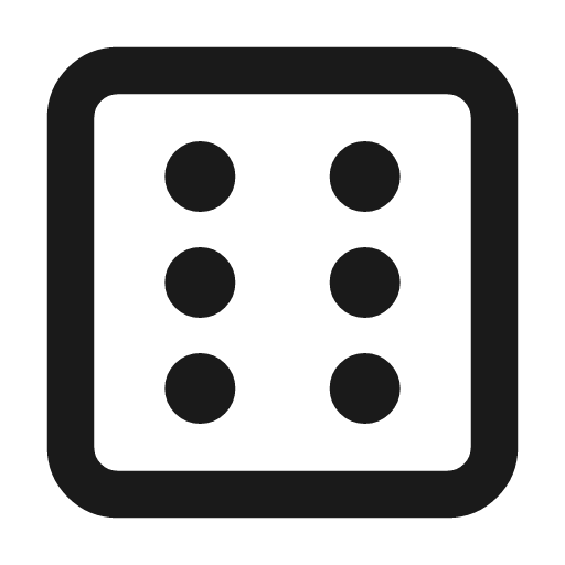 Dice 6 icon, line style, from Tabler Icons
