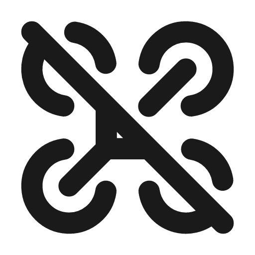 Drone off icon, line style, from Tabler Icons