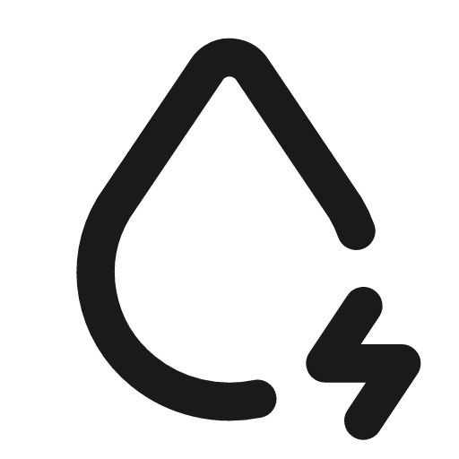 Droplet bolt icon, line style, from Tabler Icons